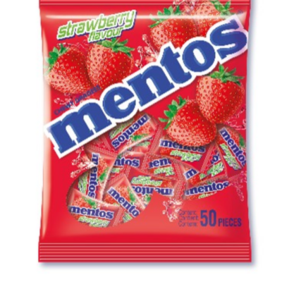 MENTOS CANDY STRAWBERRY BAG 50P - Grays Home Delivery